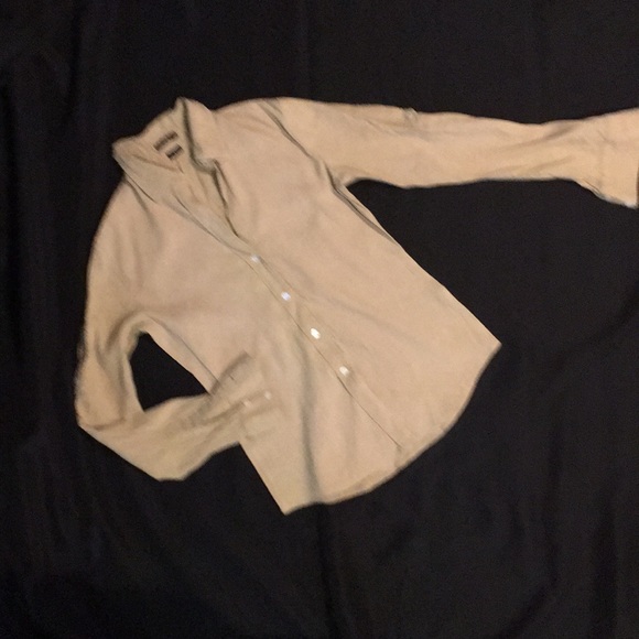 Theory Tops - SOLD-Theory tan linen button down shirt